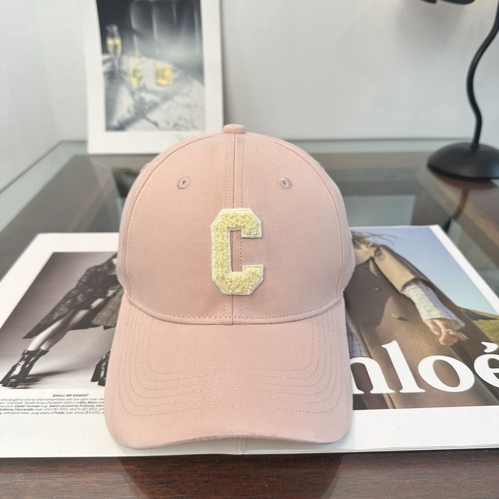 🖤Celine Black Corduroy Baseball Cap Triomphe Embroidery Adjustable Hat